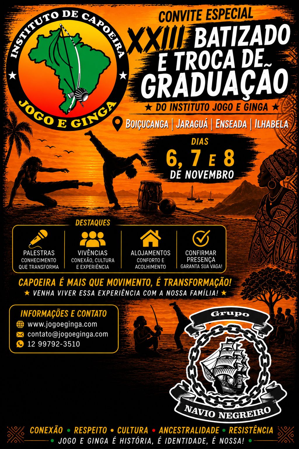 XXIII Batizado e Troca de Graduação -  Instituto Jogo e Ginga